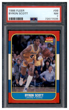 1986 Fleer Basketball Byron Scott #99 Rookie RC Card PSA 7