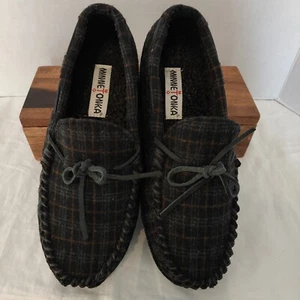 Minnetonka Casey 4515 Plaid Flannel Moccasin Slippers for Men Size 9 - Picture 1 of 11