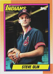 1990 - Topps - STEVE OLIN -- Card # 433 -- CLEVELAND INDIANS (Now Guardians) - Picture 1 of 2