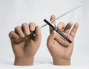 Pose-able Pair Silicone Robust Male Mannequin Hands - Medium Skin tone - Picture 1 of 5
