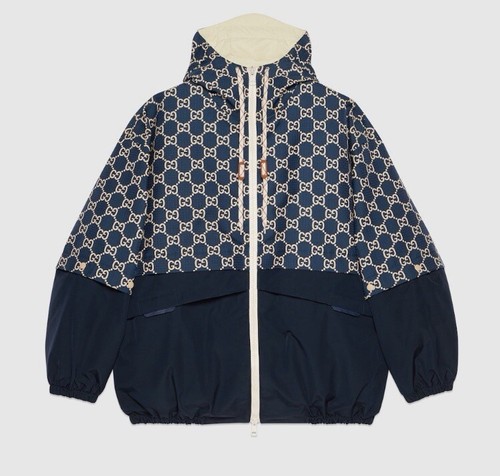 Giacca Gucci GG ripstop tessuto zip Taglia 48