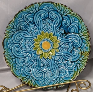 Large Ceramic Decorative Floral Serving Bowl 13.5" - Picture 1 of 7