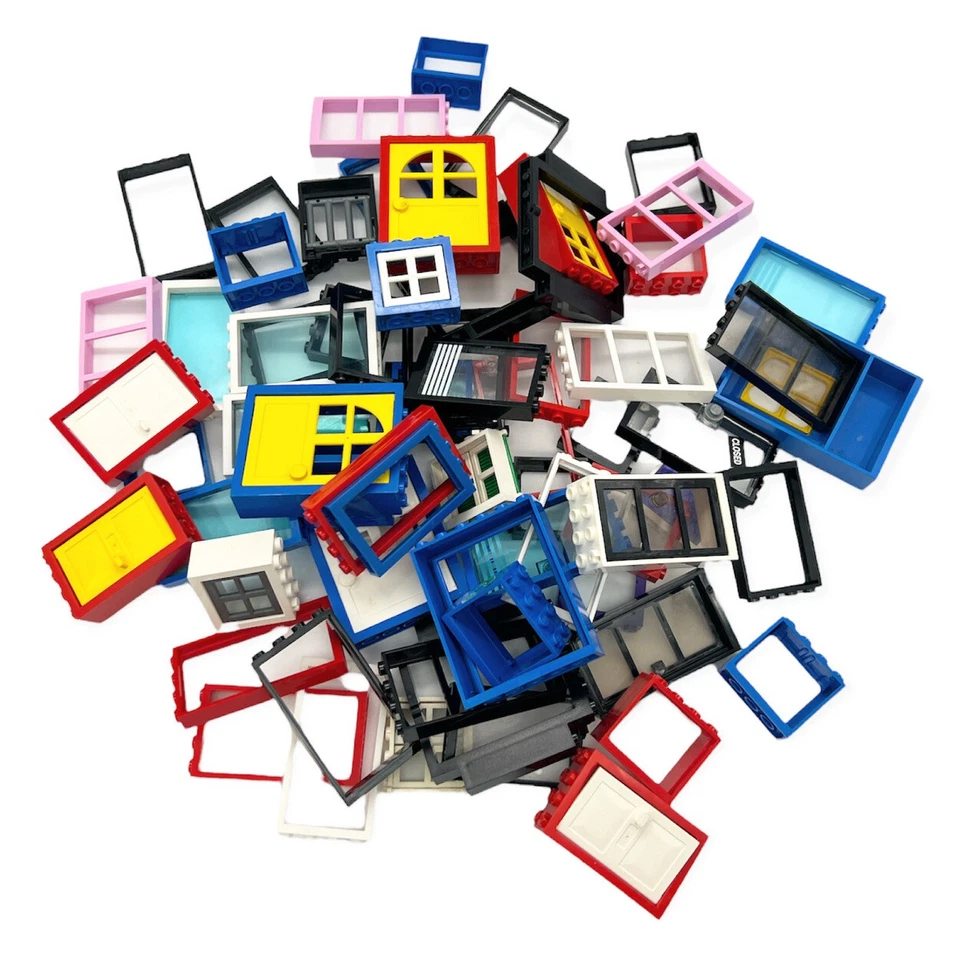 10x Lego Fenster / Tür 2x4x5, 2x4x6, 1x4x6 60599, 60596, 4130 Bunt Mix Gemischt - Bild 1 von 1