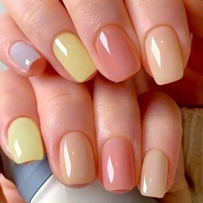 Selbstklebende Kunstnägel * Press On Nails * künstliche Fingernägel *light braun - Bild 1 von 4