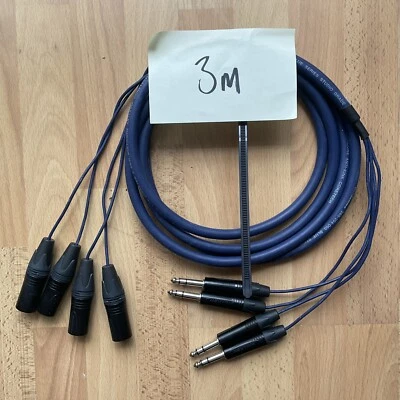 Neutrik Balanced TRS Jack de 4 vías a telar macho XLR - Cable de presa para furgoneta - 3 m Foto 1 de 2