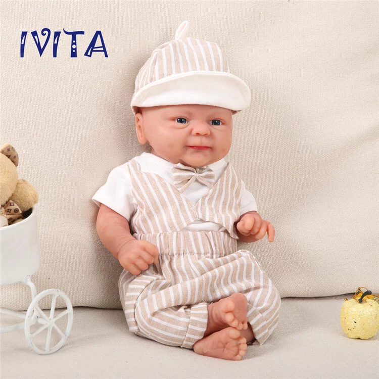 IVITA 14'' Full Body Soft Silicone Reborn Doll Baby Girl Toy Xmas Gift 1800g