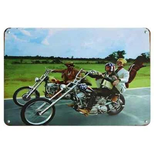 Easy Rider Motorcycle Tin Sign - Retro Wall Art NEW - 12x8 - Picture 1 of 3