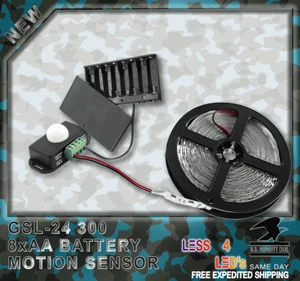 16.5' ft Emergency Battery Powered Led Strip light /Motion Sensor, Prewired - Picture 1 of 8