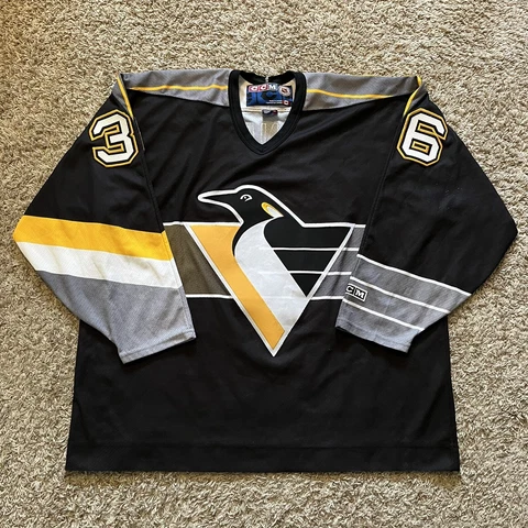 Vintage 90s CCM Matthew Barnaby Pittsburgh Penguins NHL Hockey Jersey 2XL Cover
