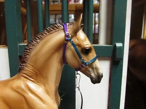 Jaapi PURPLE & TEAL *FOAL* halter w/lead-fit Breyer traditional foal or Classic - Picture 1 of 1
