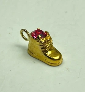 Gold Plated / Sterling Silver Crystal Faux Tourmaline Birthstone October Charm - Picture 1 of 5