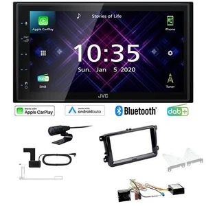 JVC Autoradio Apple CarPlay für Volkswagen VW T5 Transporter rund piano Canbus - Bild 1 von 8