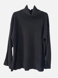 Maglione girocollo CHARTER CLUB taglia L oversize cashmere nero boxy relaxed V6 - Foto 1 di 9
