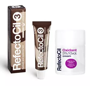 Refectocil Eyebrow Brown Tint or + Oxidant Cream Developer Eyelash Dye KIT UK - Picture 1 of 12