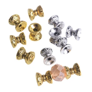 Lote de 30 cuentas espaciadoras sueltas de metal con forma de vidrio de arena de 6 mm/8 mm para hacer joyas - Imagen 1 de 8