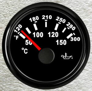 black 2"/52mm oil temperature gauge 50-150℃ 120-300°F 361-19ohms for auto marine - Picture 1 of 6
