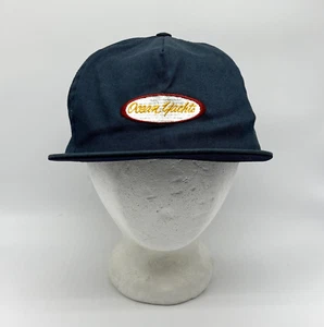 Vintage Ocean Yachts Deadstock Snapback Hat Navy Blue Boat New - Picture 1 of 8
