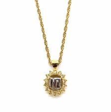 Gold Vintage Nina Ricci Pendant Necklace With Crystal Accents