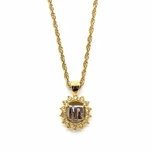 Gold Vintage Nina Ricci Pendant Necklace With Crystal Accents - Picture 1 of 5