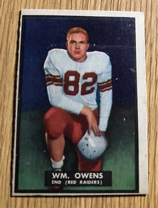1951 Topps Magic Football Bill Owens radiocontrol #31 Colgate Univ Red Raiders. Sin pliegues - Imagen 1 de 4