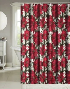Cortina de ducha de tela de pascua Kate Aurora Holiday Living brillante Navidad - Imagen 1 de 2