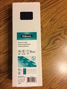 Fellowes Plastic Combs 5/16" Navy Blue Binding Spines 40 Sheet Capacity 100 Ct - Picture 1 of 1
