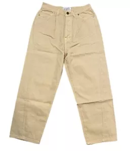 Pantalones de mezclilla plisados recortados pierna ancha tiro alto Sandrine Rose x Free People beige nuevos con etiquetas - Imagen 1 de 9