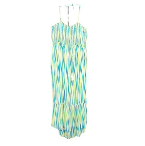 NWT Davi & Dani Women’s Blue Green Caribbean Vibes Maxi Dress Size 2XL Vacation - Picture 1 of 12