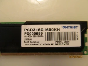 PATROIT 32 GB/ 2X16 GB DDR3-1600 UDIMM RAM - Picture 1 of 1
