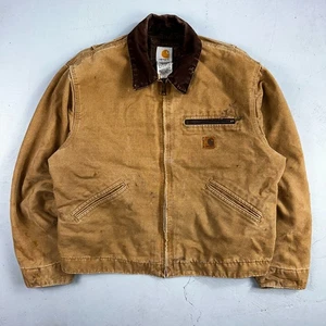 Carhartt VTG Detroit Jacket Men's Large Lined Blanket Workwear J97 CML Thrashed - Picture 1 of 20
