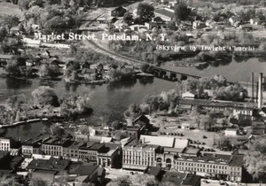 POTSDAM, New York, Ariel View 1955 RPPC. Marktstraße. Posted Lake Placid. - Bild 1 von 6