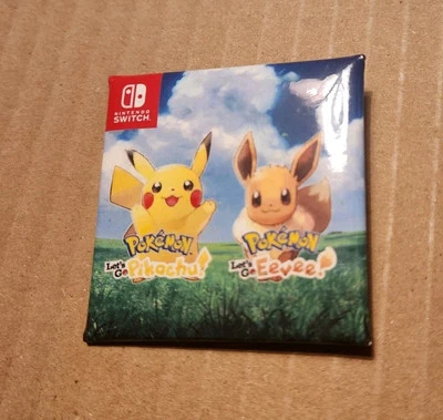 Pokemon Club Let's Go Eevee Pikachu Promo Mini Button Pin PAX WEST 2018 Nintendo - Image 1 of 2