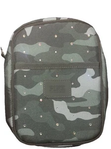 PINK Victorias Secret Green Camo Rhinestone Bling Zip Crossbody Spell Out Strap - Picture 1 of 6