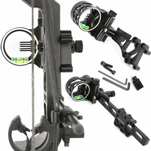 5 Pin Compound Bow Sight 4X 6X 8X Lens 0.019" Fiber Micro Archery Hunting RH LH - Picture 1 of 23