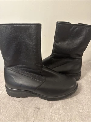 BOTAS DE INVIERNO CON CREMALLERA FORRADAS DE PIEL NEGRAS DE CUERO CANADÁ T08665 MUJER 11 Foto 1 de 4