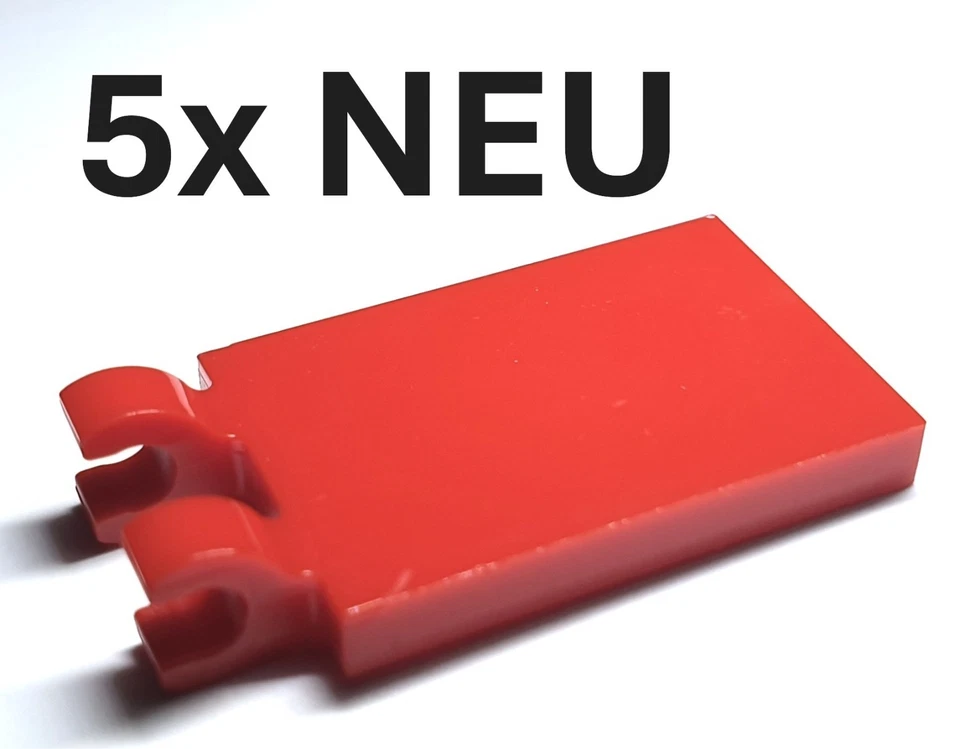 5x NEU LEGO® 30350b Tile Fliese Klappe modifiziert 2x3 mit 2 Clips; Rot Red #30 - Bild 1 von 1