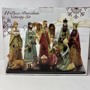 Belén Alta Calidad 11 Piezas Porcelana Decoración Navidad Nuevo en Caja - Imagen 1 de 11