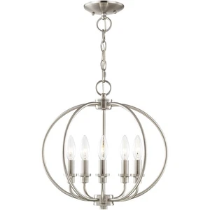 Livex Lighting 4665-91 Milania Mini Chandelier Brushed Nickel - Picture 1 of 7