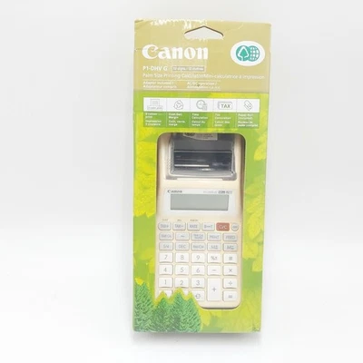 Canon P1-DHV G 12 Digit 2 Color Printing Calculator Cream with Adaptor and Paper - Image 1 of 4