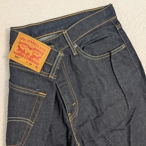 NEW Levis 541 Jeans 34x32 Athletic Fit Pants Denim STRETCH Blue Dark Wash - Picture 1 of 8