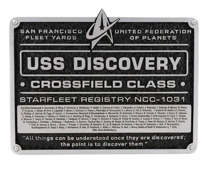 Star Trek Discovery Eaglemoss Plakette USA Discovery Crossfield Class NCC-1031 - Bild 1 von 3