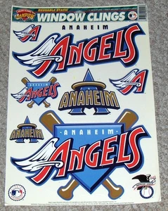 Vintage.. MLB Baseball ANAHEIM ANGELS Riutilizzabile Statico Finestra Attacchi Decalcomanie - Foto 1 di 3