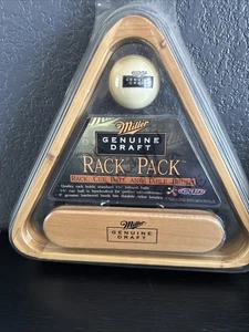 MILLER Genuine Draft Wooden Billiard Rack Pack Rack, Cue, Ball And Table Brush - Picture 1 of 7