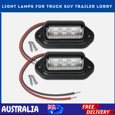 6 LED License Number Plate Light Lamps for Truck SUV Trailer Lorry 12/24V - image 1 of 4