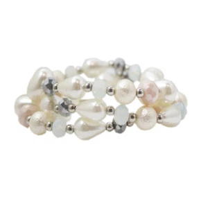 Armband 3-reihig mit Perlchen in pastell/cremeweiß - Bild 1 von 1