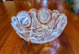 Vintage American Brilliant Period Cut Crystal Salad or Fruit Bowl - Picture 1 of 12