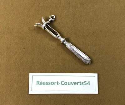 manche à côtelettes / pince à caille en argent massif MINERVE couvert 11,5 cm - Photo 1/4