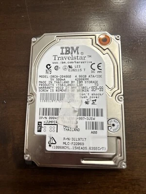 IBM Travelstar 2.5" Laptop Hard Disk Drive HDD 4.86GB IDE 31L9717 DBCA-204860 - Image 1 of 3