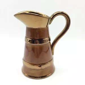 Vintage Lord Nelson Keramik England Kupfer Glanz kleiner Krug Milchkännchen 9-73 5 3/8" - Bild 1 von 10