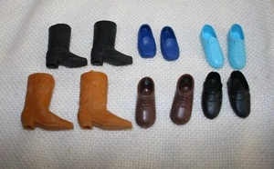 Vintage Barbie Ken doll shoes boots loafers sneakers 6 pairs cowboy boots  L2  * - Picture 1 of 6